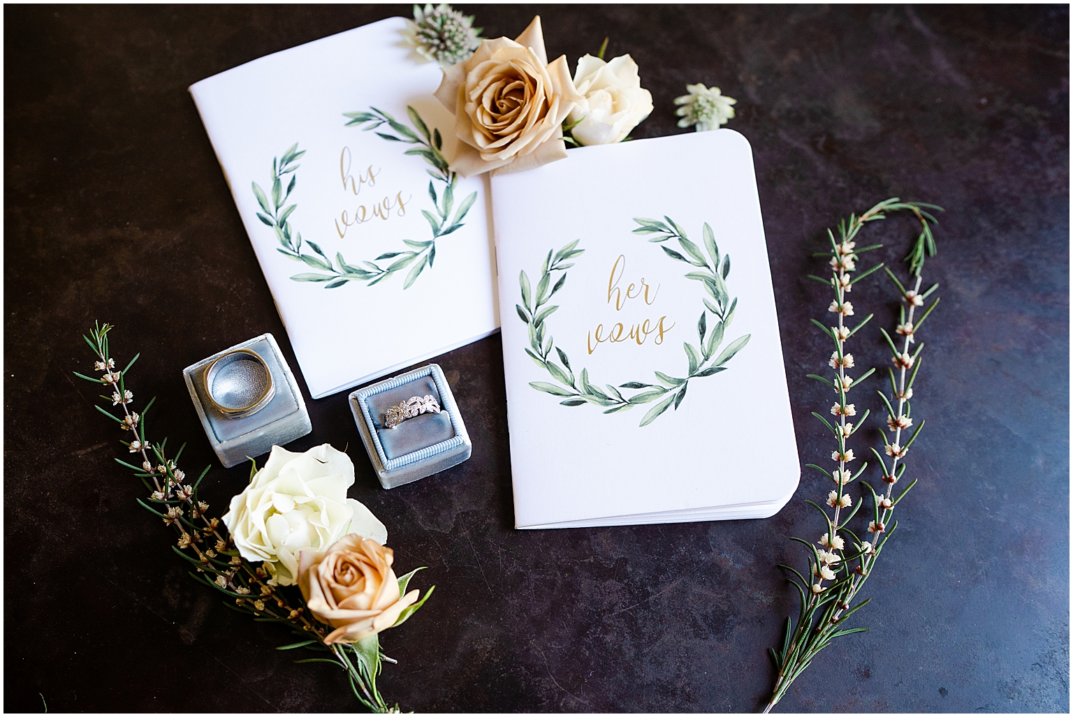 Casino San Clemente Wedding Vow Books and Detail Photos